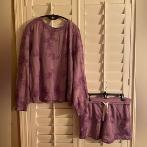 Purple sweatshirt and shorts set #81